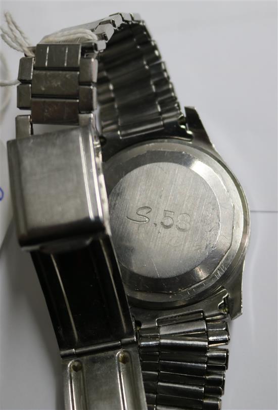 A gentlemans rare 1960s stainless steel Zenith S.58 military? wrist watch,